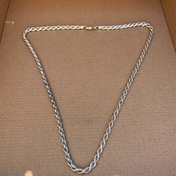 AGI ITALY Men's Rope Chain Real Solid 925 Sterling Silver Necklace 6mm 30" ITALY - Picture 9 of 15